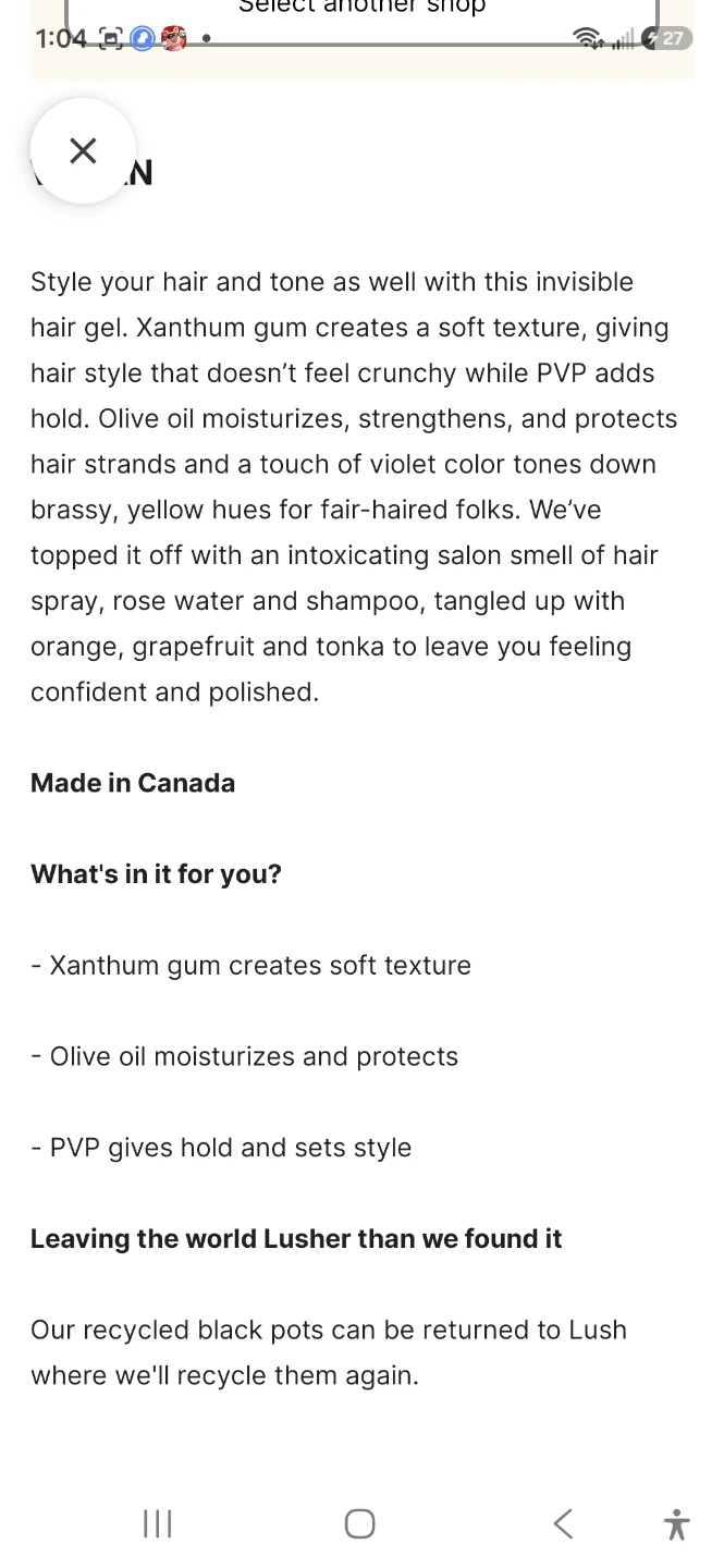 Lush Infra Wig Hair Styling Gel 100g - photo 2