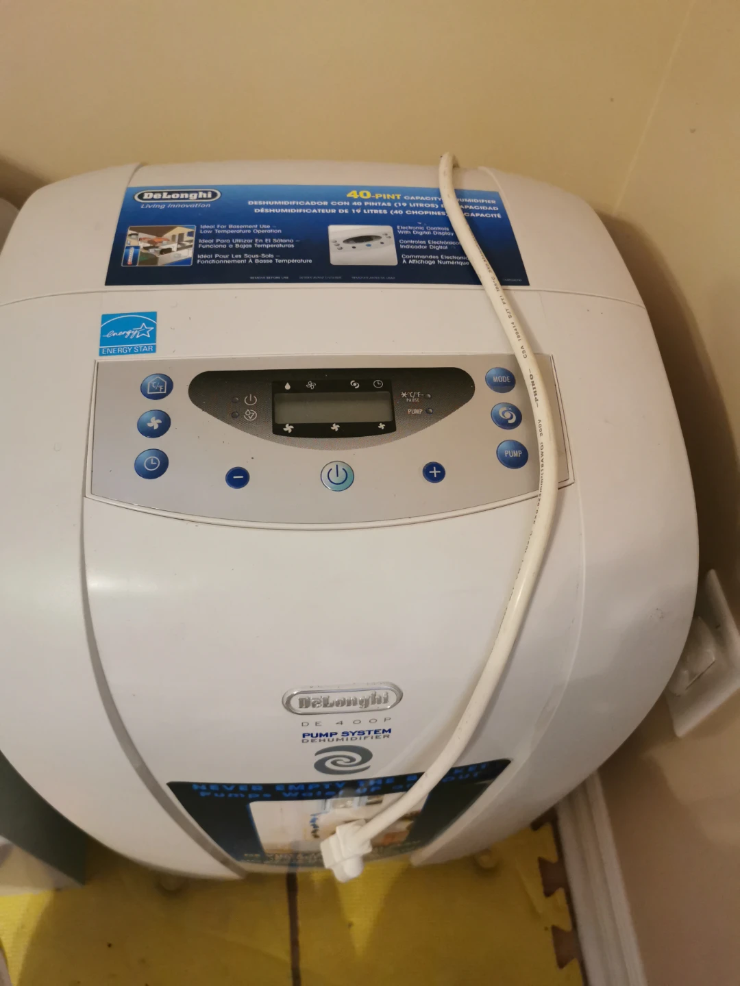 DeLonghi 40-Pint Pump Dehumidifier