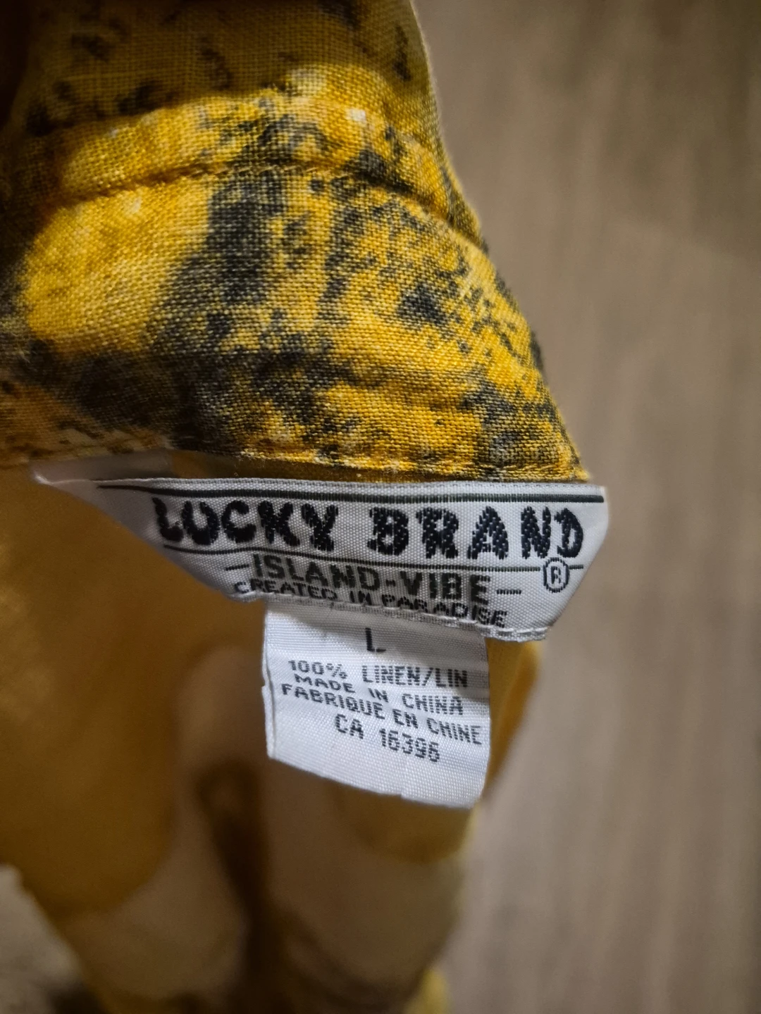 Size L Lucky Brand Island-Vibe Linen Shirt Yellow - photo 2