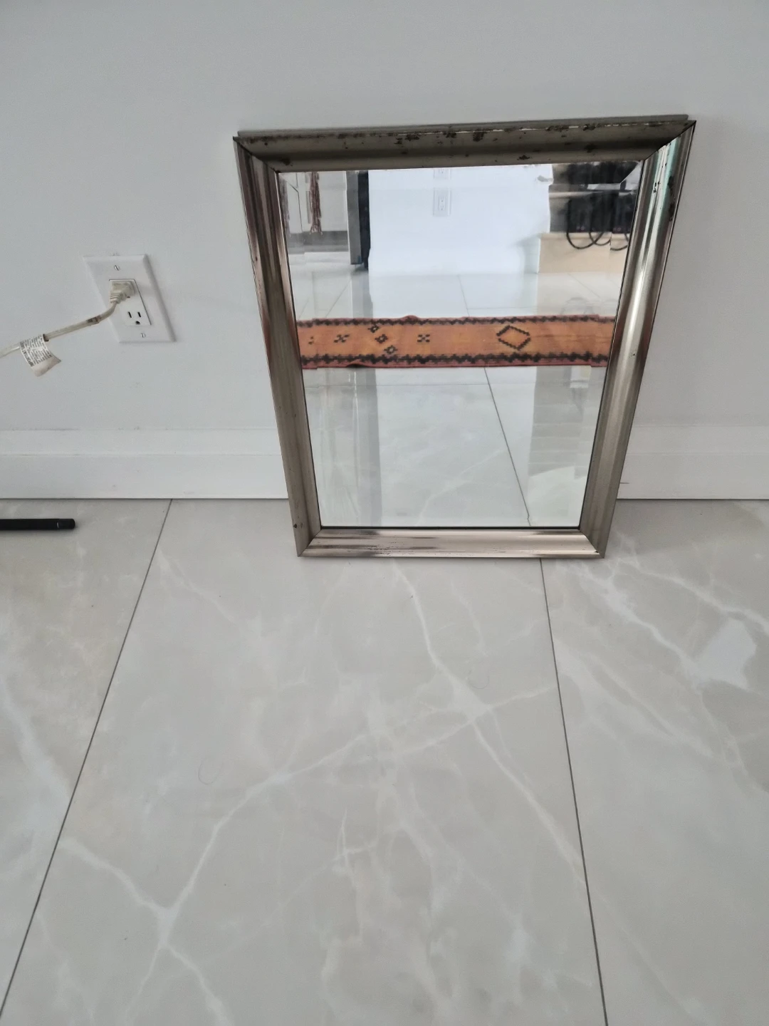 Silver Rectangular Wall Mirror