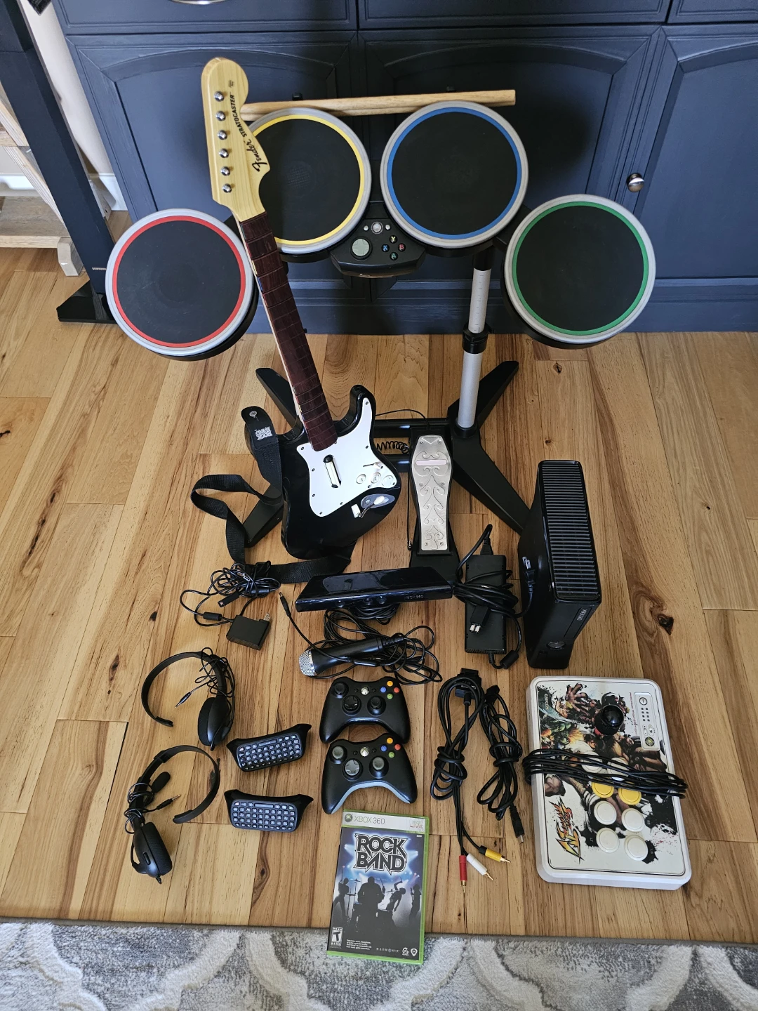 Xbox 360 Bundle with Rock Band Instruments and Accessories