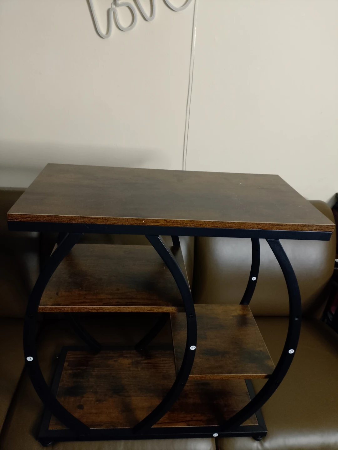 Industrial Style Side Table with Shelves - photo 3