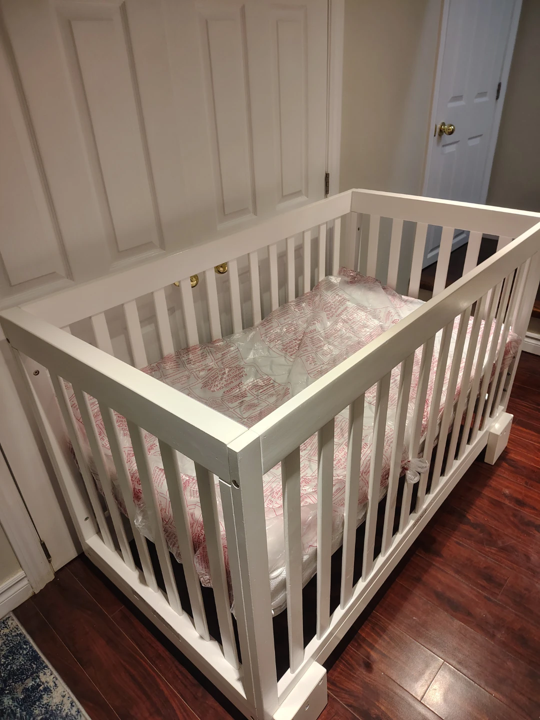 White Wooden Baby Crib