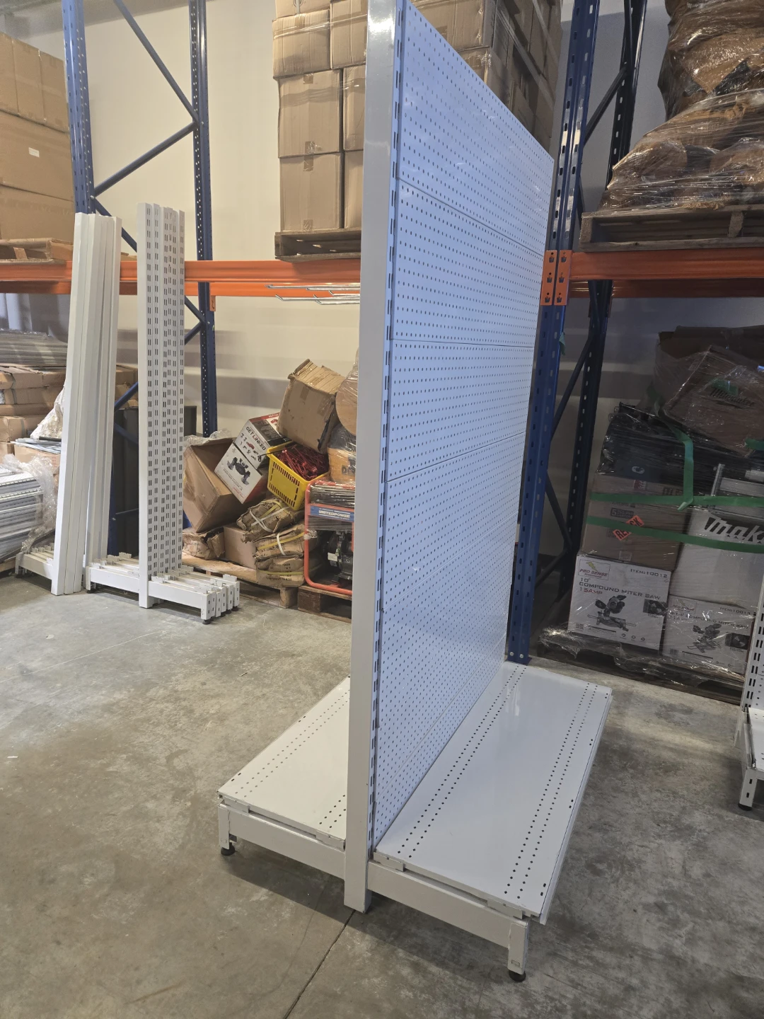 White Metal Retail Pegboard Display Gondola - photo 2