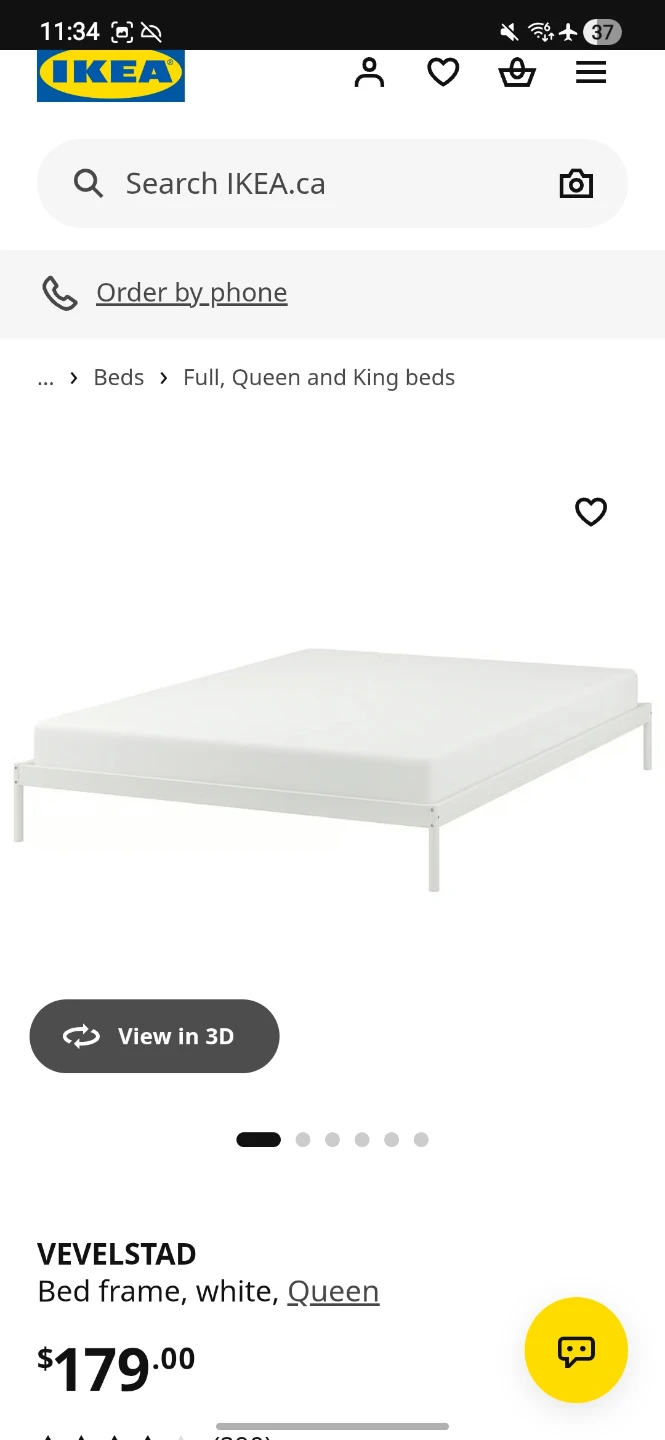 IKEA VEVELSTAD Queen Bed Frame