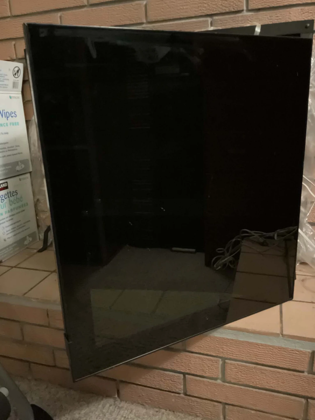 Black wall-mounted cabinet with glass door - photo 2