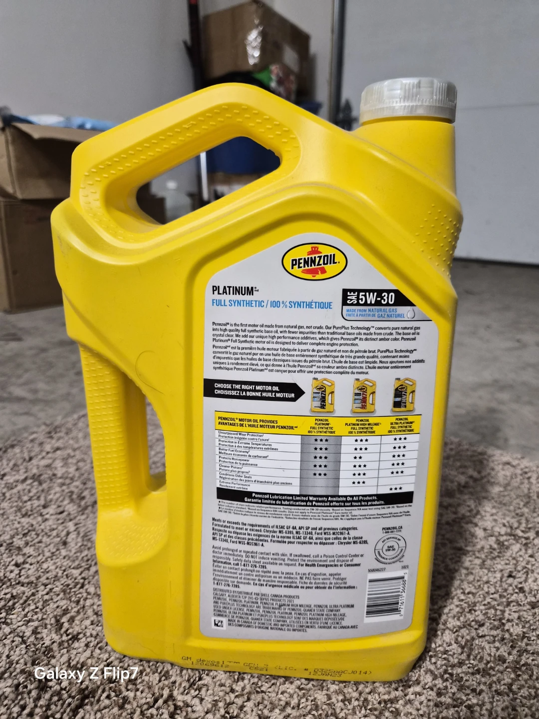Pennzoil Platinum Full Synthetic 5W-30 Motor Oil, 5L - photo 2