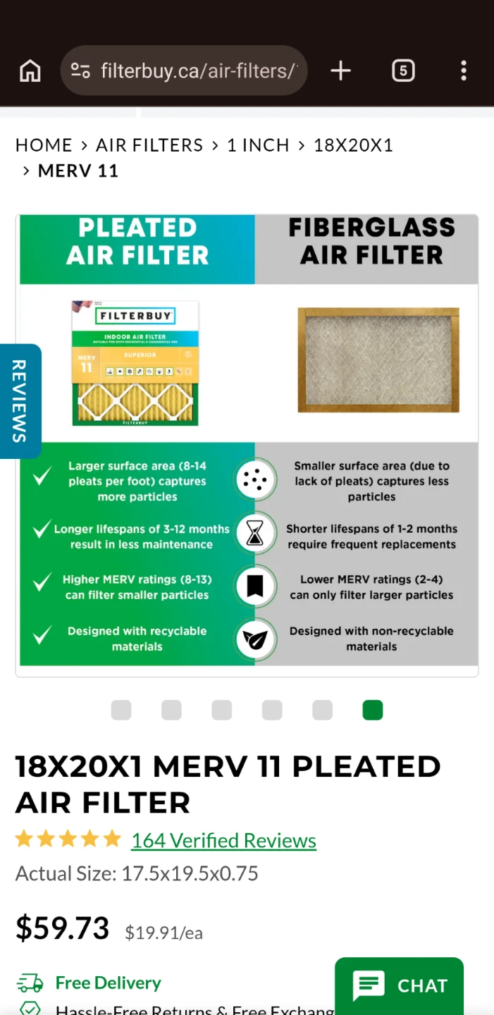 18x20x1 MERV 11 Pleated Air Filter - photo 5