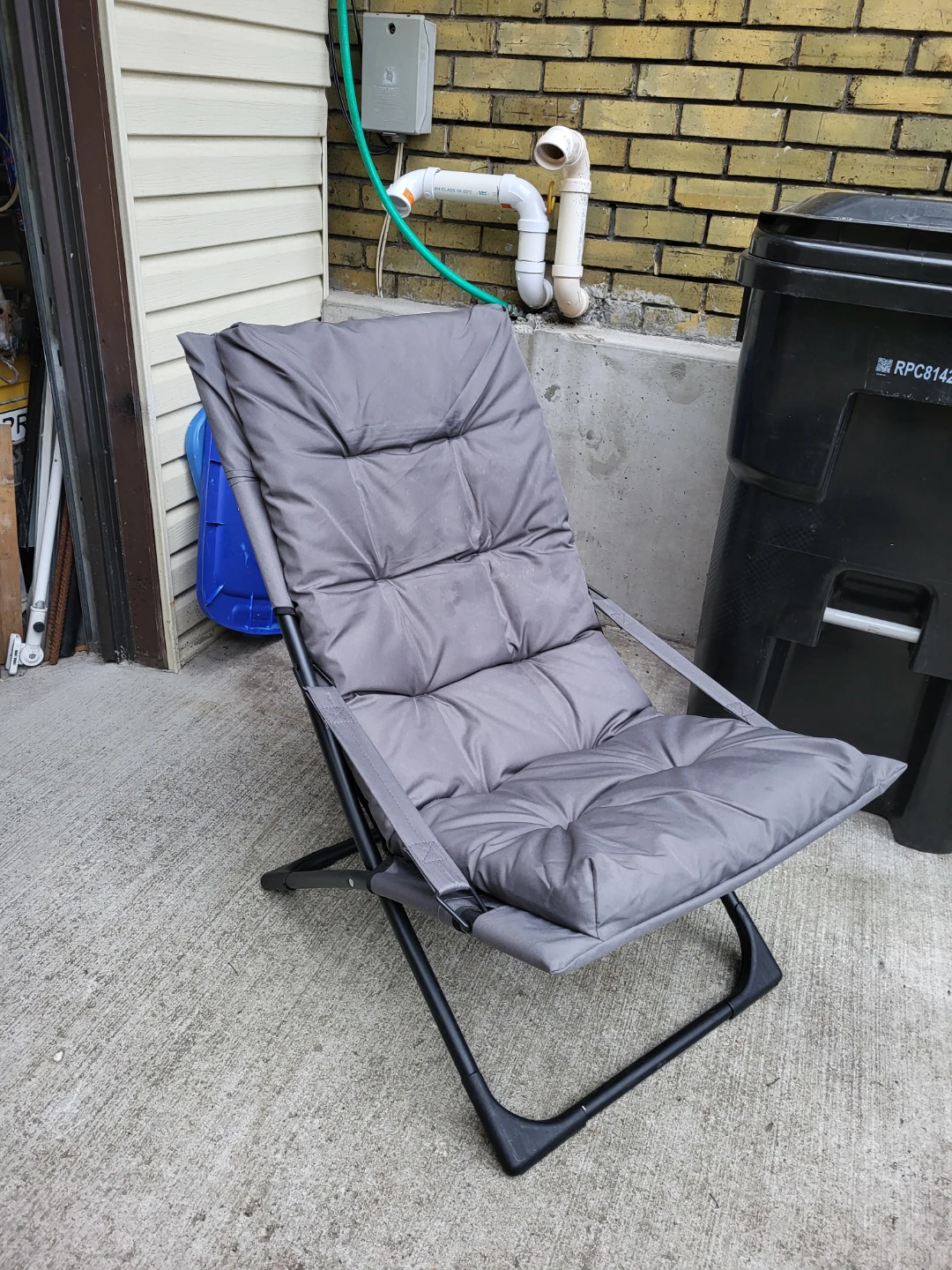 Grey Padded Folding Chair