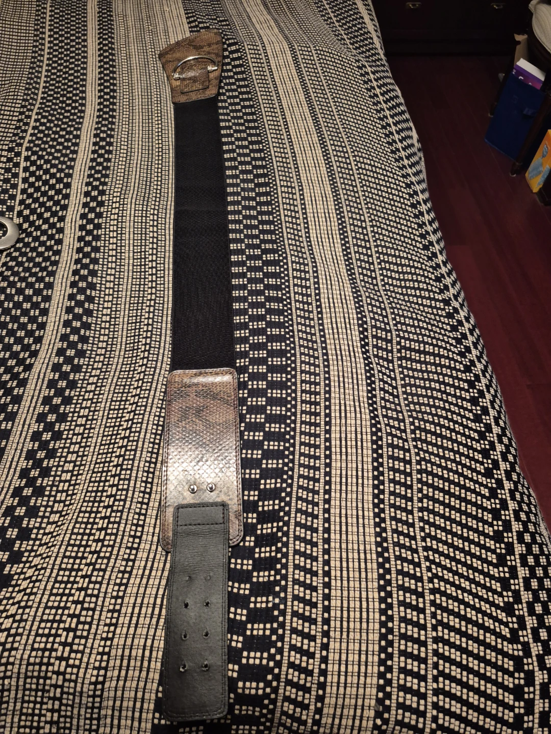 Snakeskin Print Wide Elastic Belt
