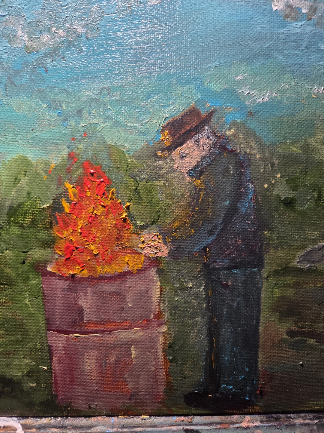 Original oil painting on canvas board
