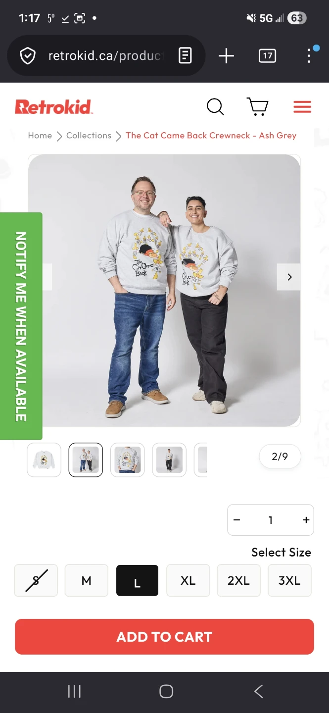 Retrokid "The Cat Came Back" Crewneck (BNWT, S/M) - photo 4