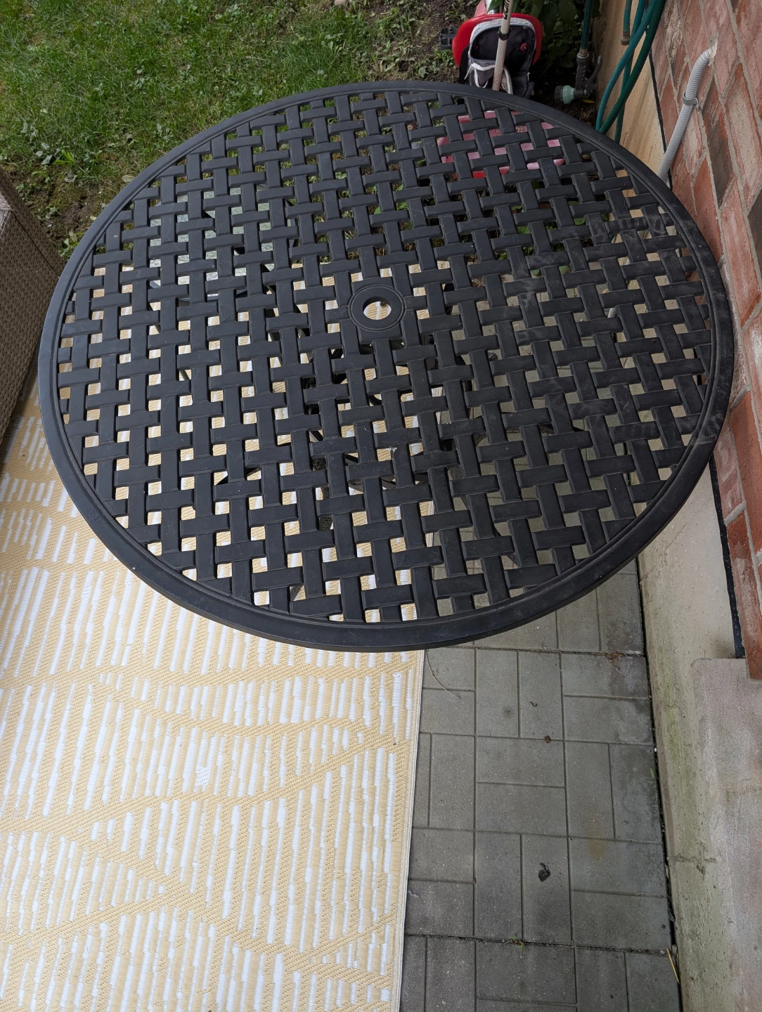 Black Metal Patio Dining Table - photo 4