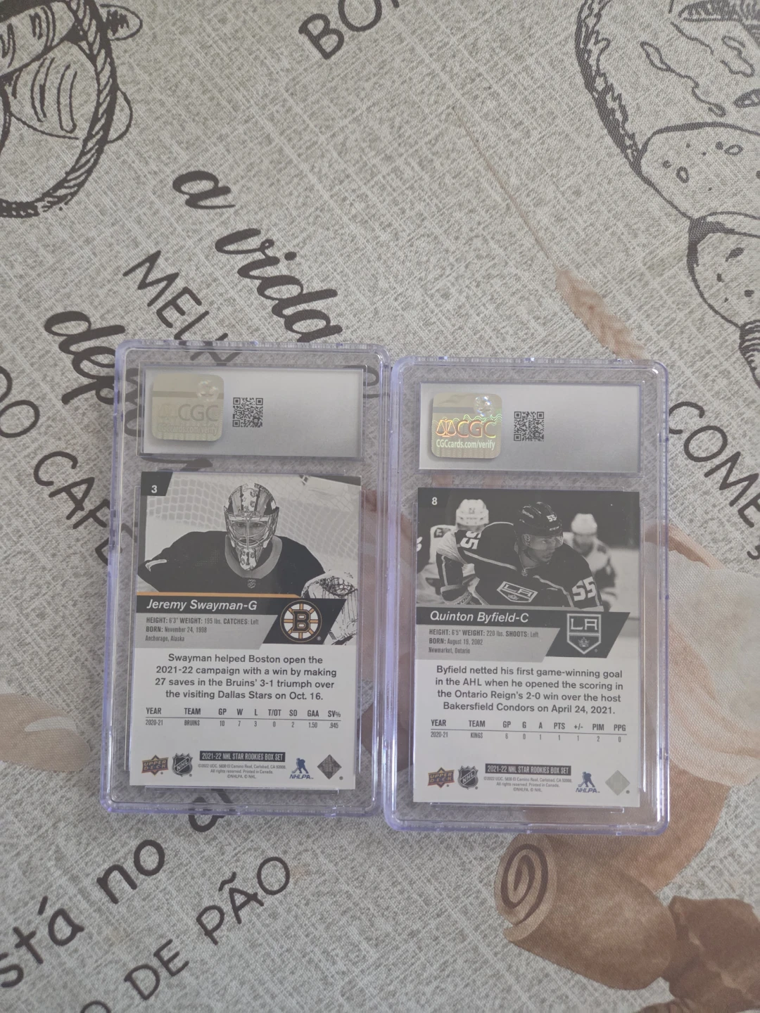 2021-22 Upper Deck Star Rookies Swayman & Byfield CGC 9 - photo 2