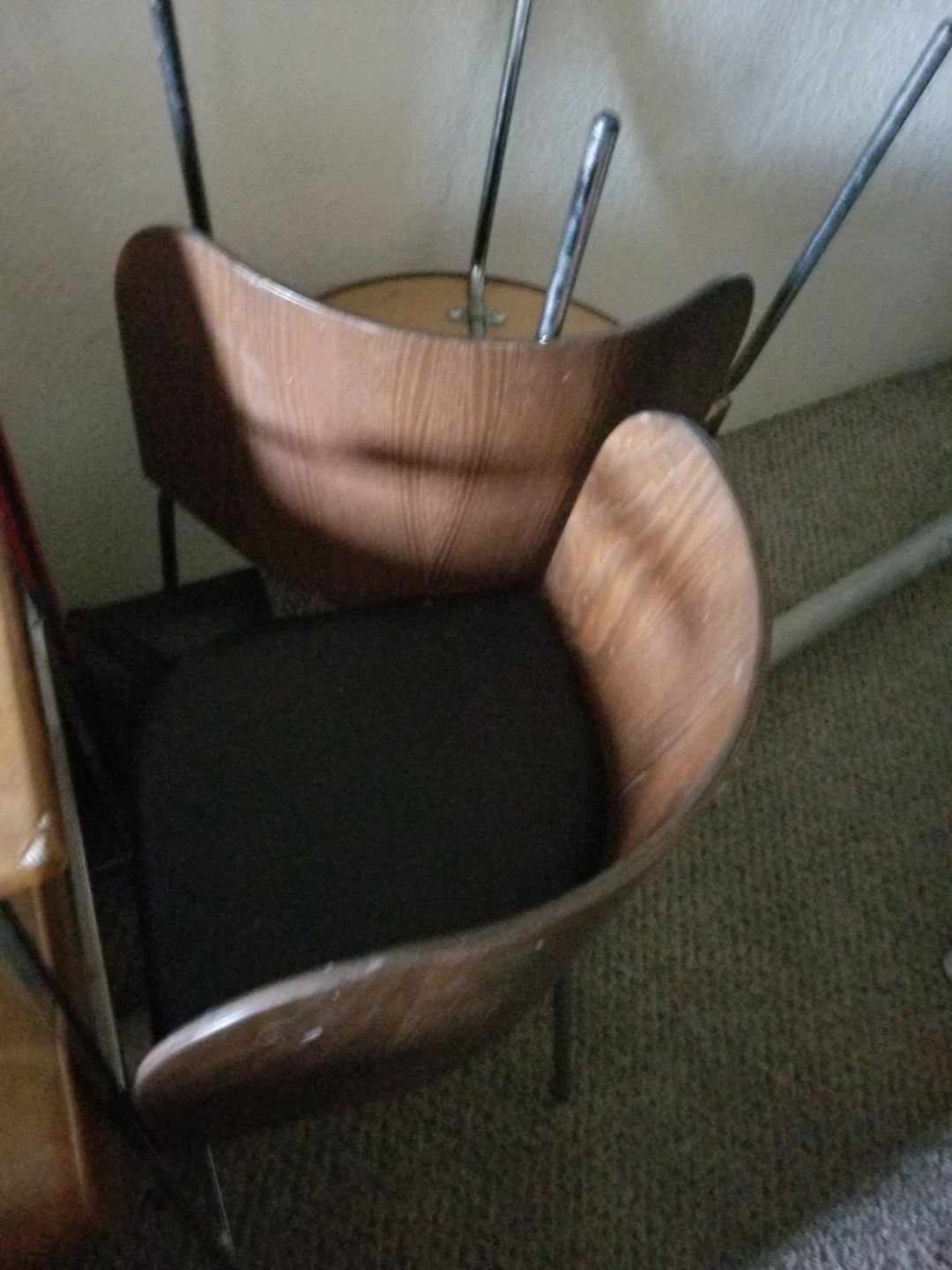 Mid-century Modern Wood and Chrome Chair