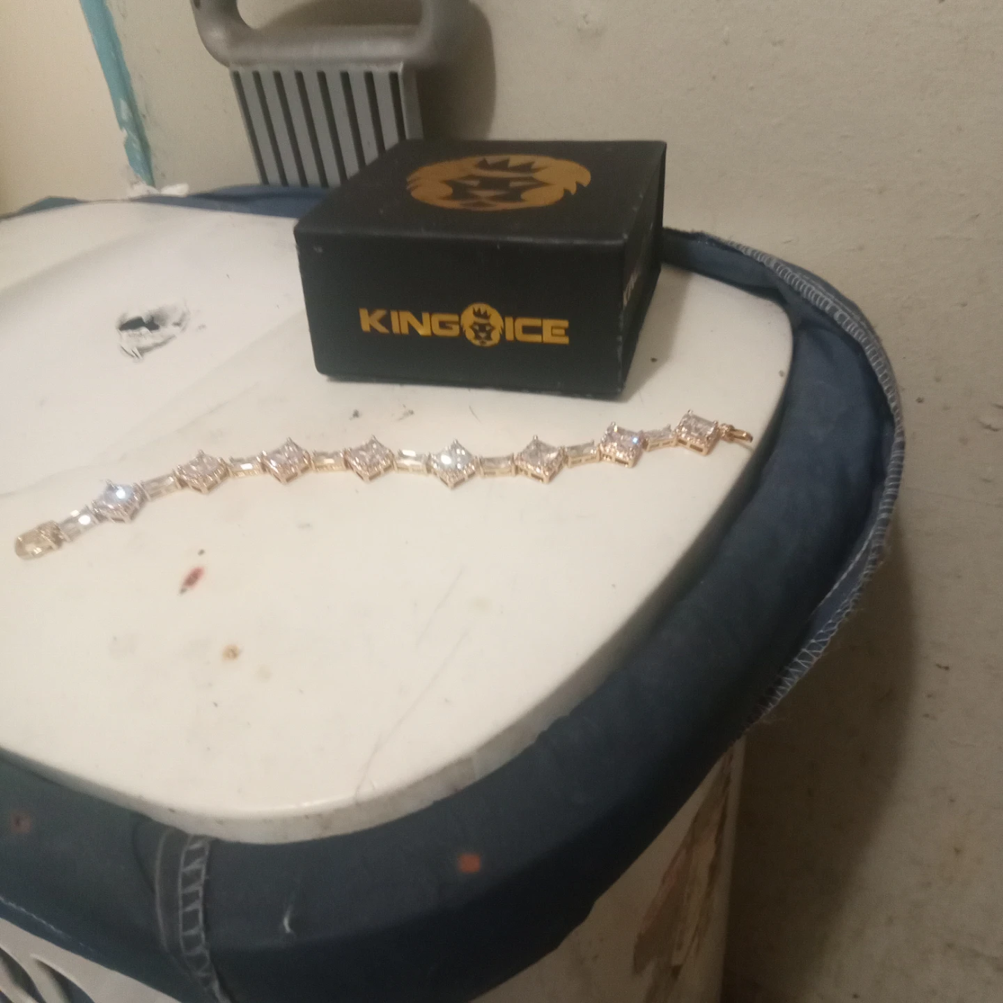 King Ice Gold Tone Diamond-Style Bracelet - photo 3