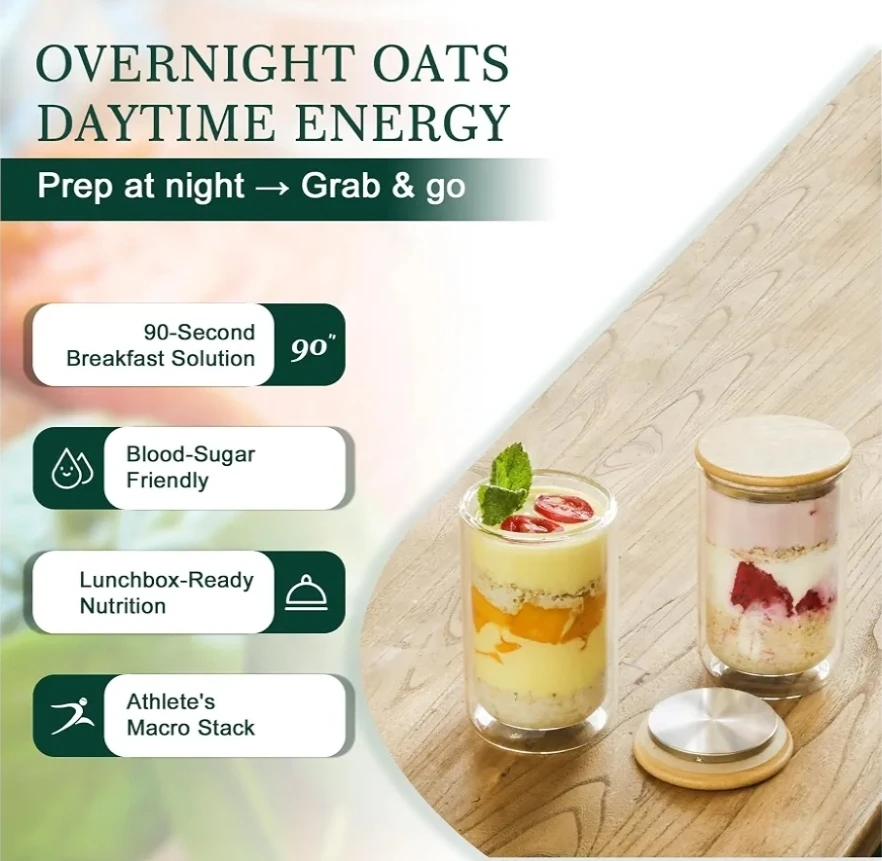 LIBWYS 2 Pack Overnight Oats Jars🏈 - photo 3