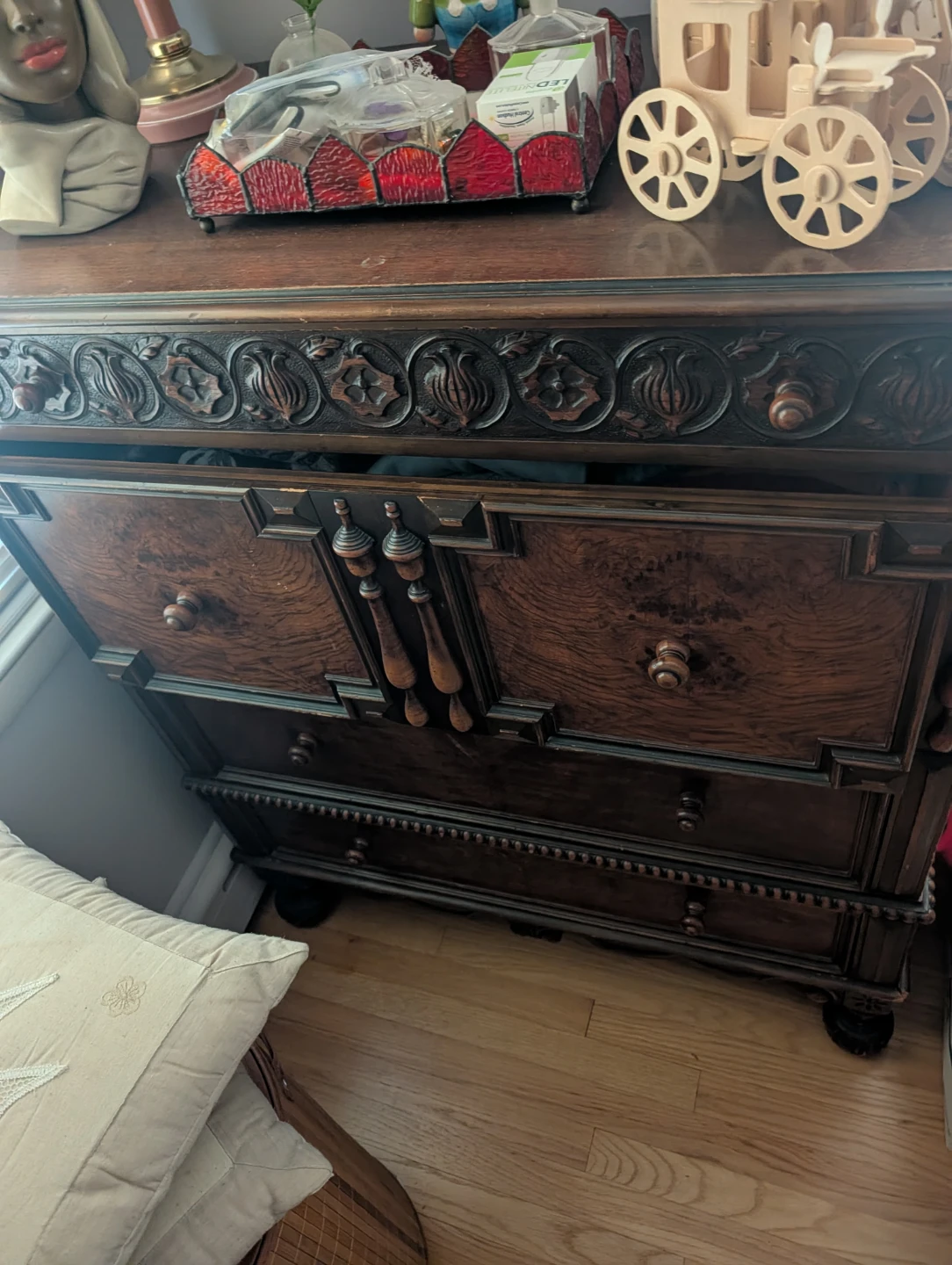 Vintage Dark Wood Dresser