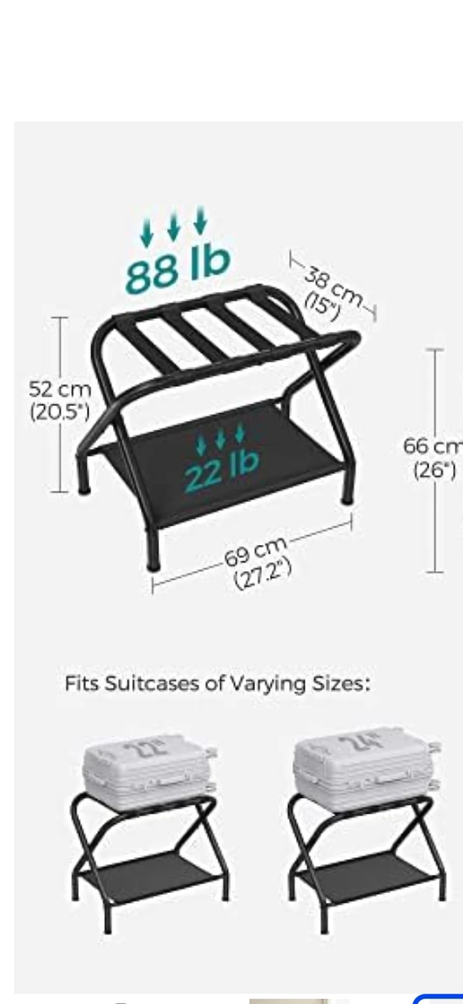 SONGMICS Luggage Racks Set of 2 - photo 4