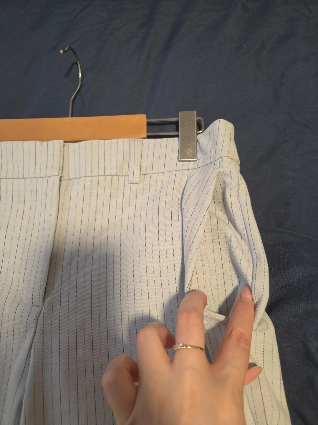 Joie Light Blue Pinstripe Trousers - photo 4