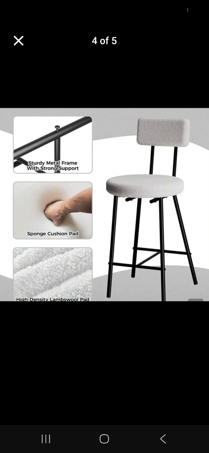 Brand new set of 4 high baar chairs never used - photo 4