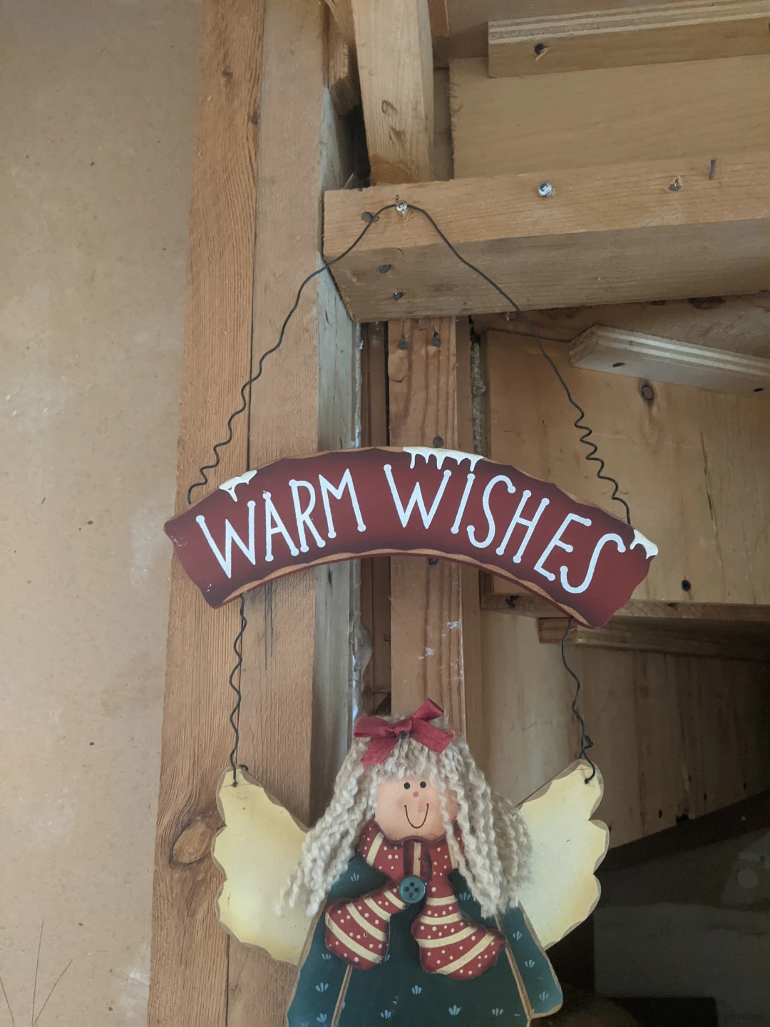 Warm Wishes Angel Wooden Hanging Decoration - photo 3