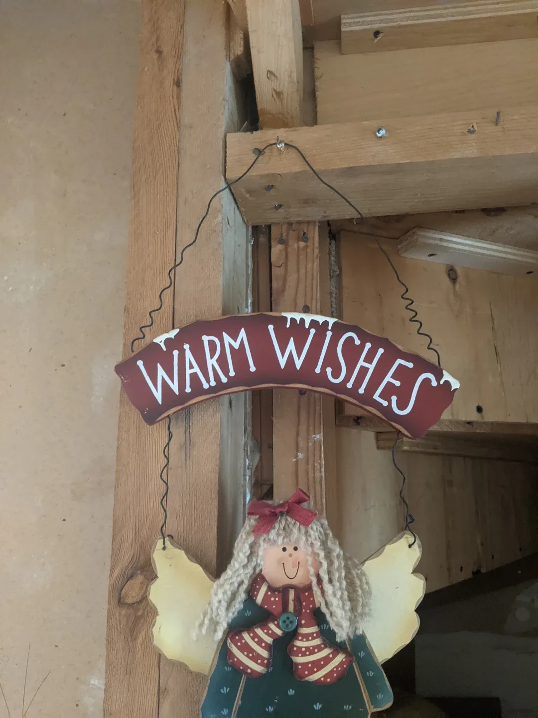 Warm Wishes Angel Wooden Hanging Decoration - photo 3
