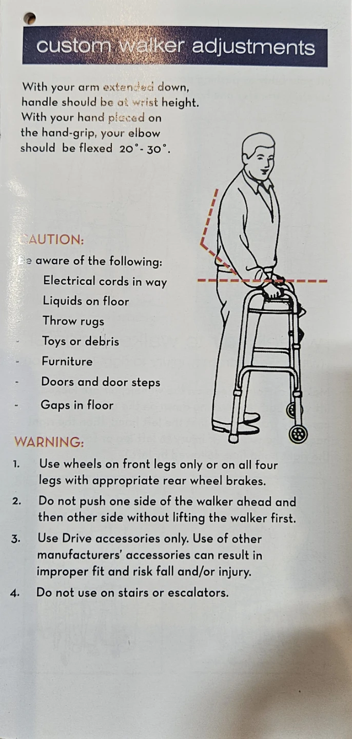Drive Medical Folding Walker with Front Wheels