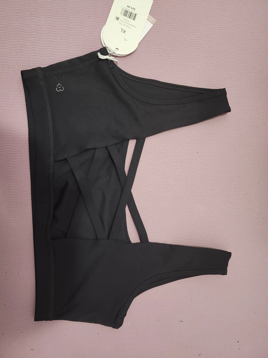 🏈Jet Black Crisscross Bra XL - photo 3