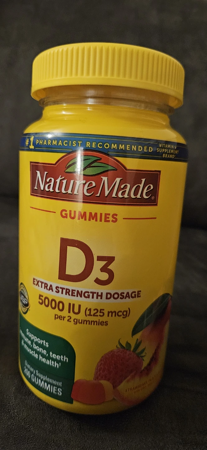 Nature Made Vitamin D3 Gummies, 5000 IU, 200 Count