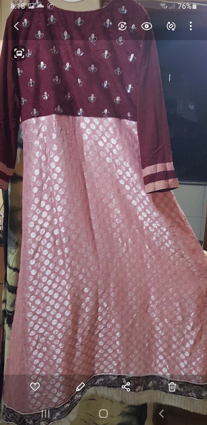Embroidered Pink and Maroon Kurta Set - photo 3
