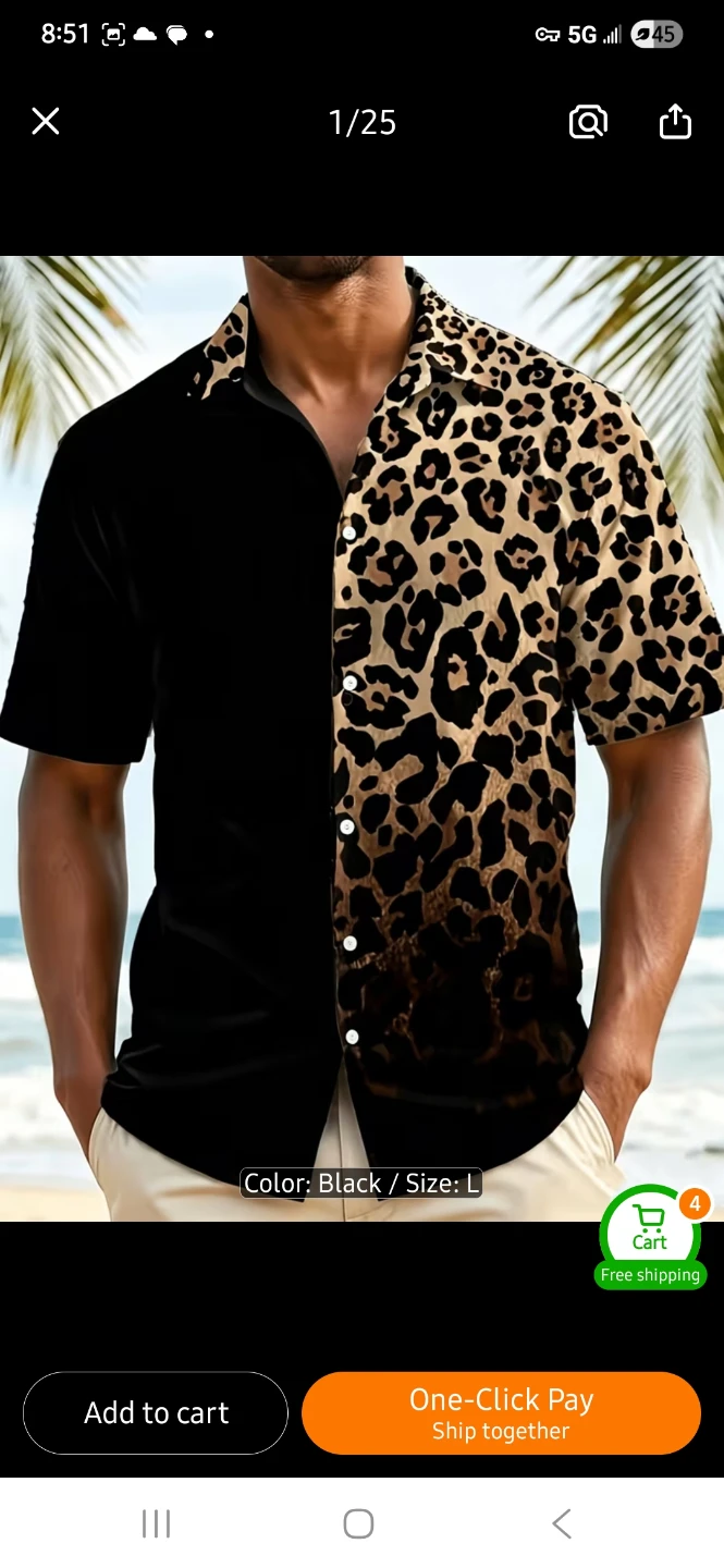 NEW Couples Cheetah Print Dress Shirts 🐆 - photo 5
