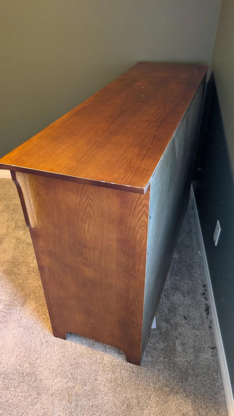 Wooden Dresser with Cabinet and Drawers - photo 3