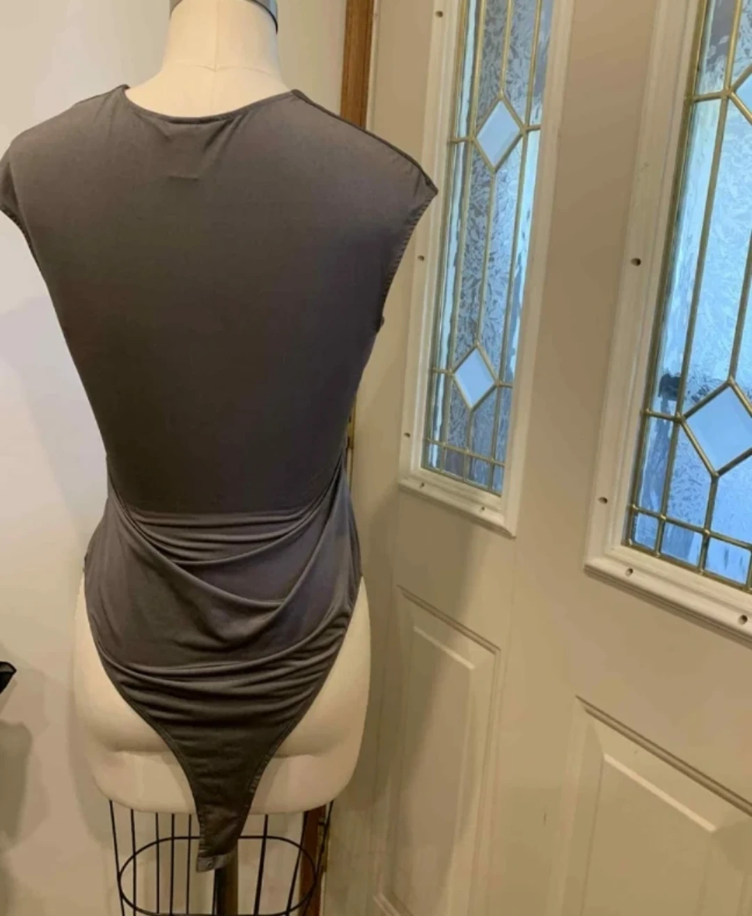 Grey Cap Sleeve Bodysuit Size Med - photo 3