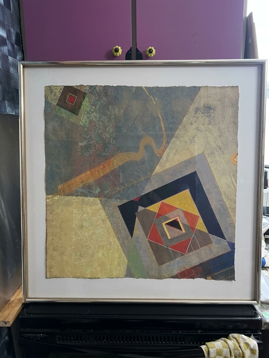 MCM Geometric Abstract Painting – Glenn R. Bradshaw (1922-2013)