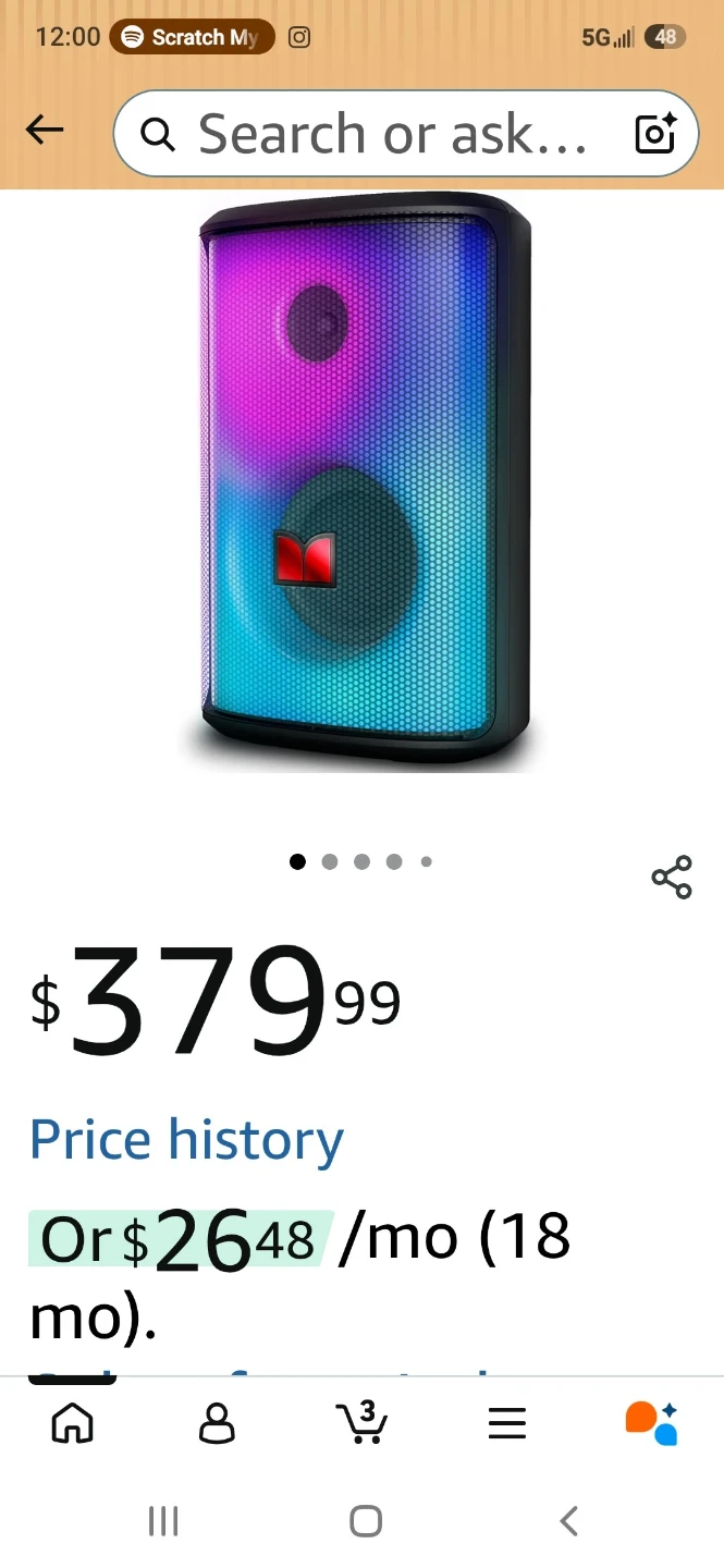 Monster Bluetooth Speaker with LED Lights