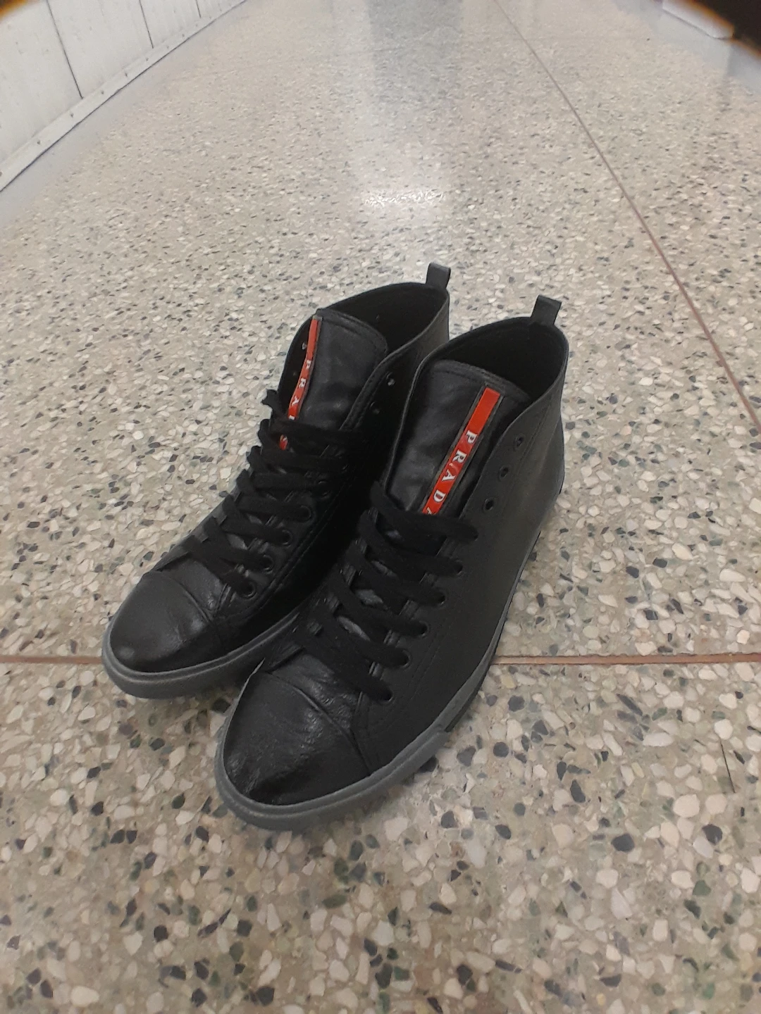 Prada high-top black sneakers  Elite Men's Size 9.5