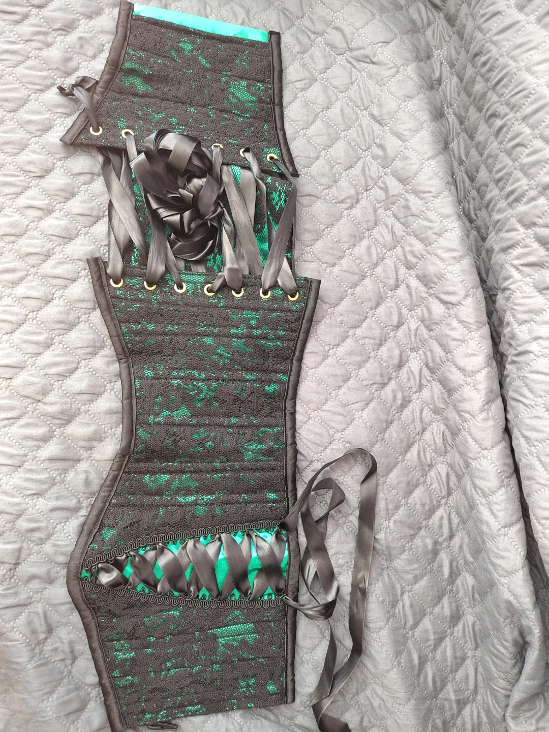 FREE - Black and Green Lace Corset