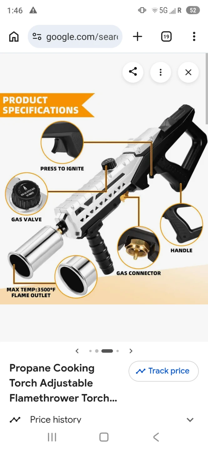 Flamethower-Adjustable Propane Cooking Torch - photo 4
