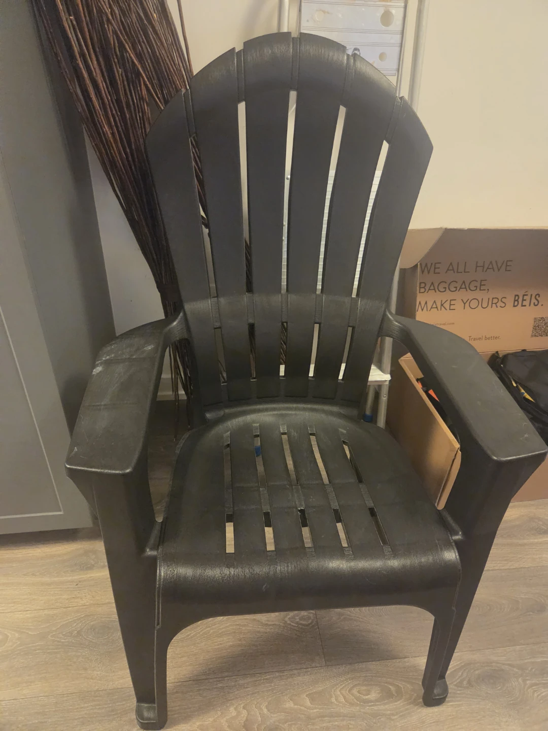 Black Patio Chair with Cup & Phone Holder