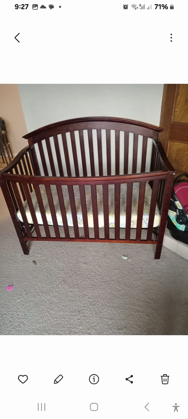 Dark Wood Baby Crib