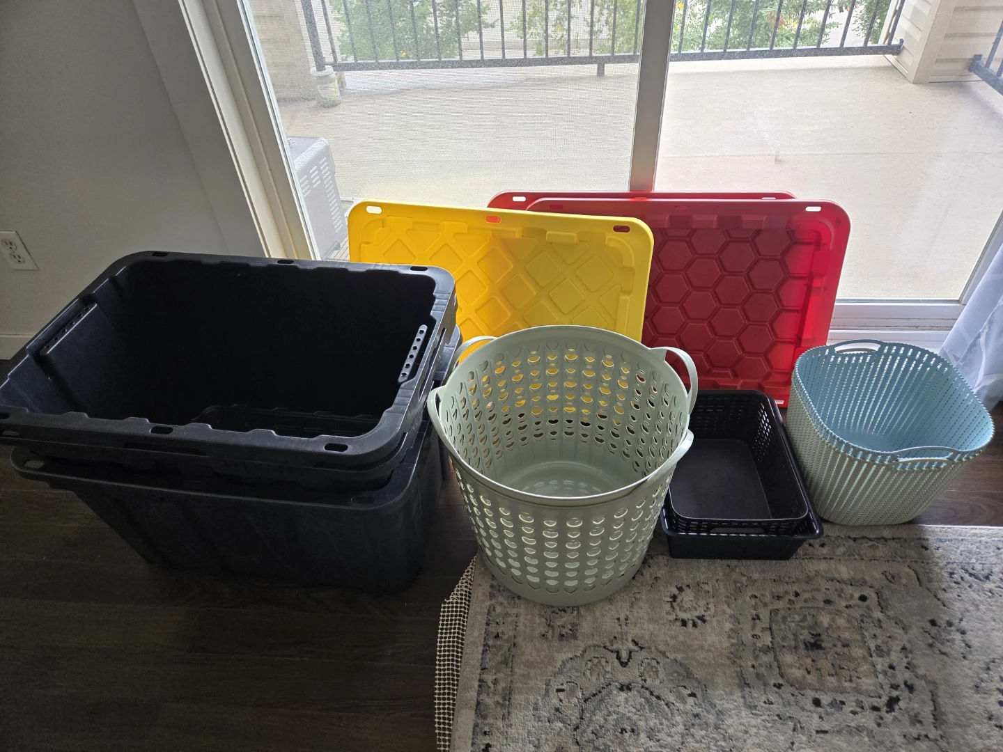 Assorted Storage Bins and Laundry Baskets