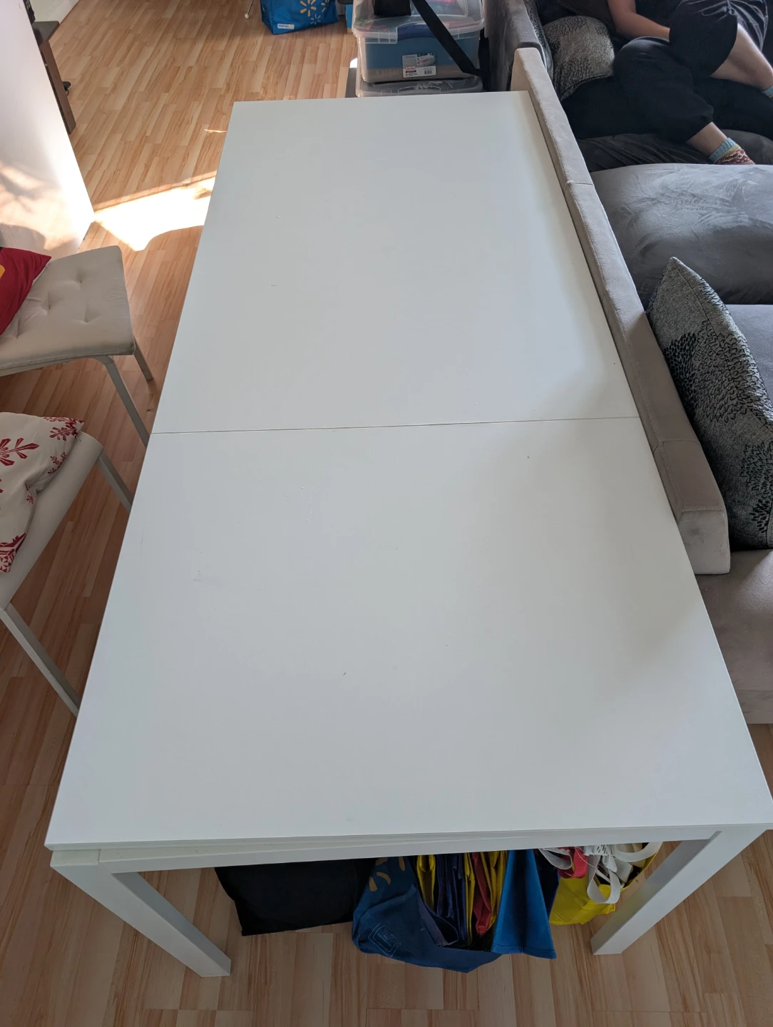 IKEA extendable white dining table