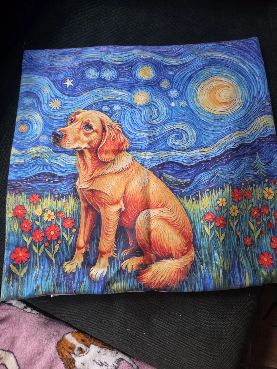 Starry Night Golden Retriever Pillow Cover. New 🏈