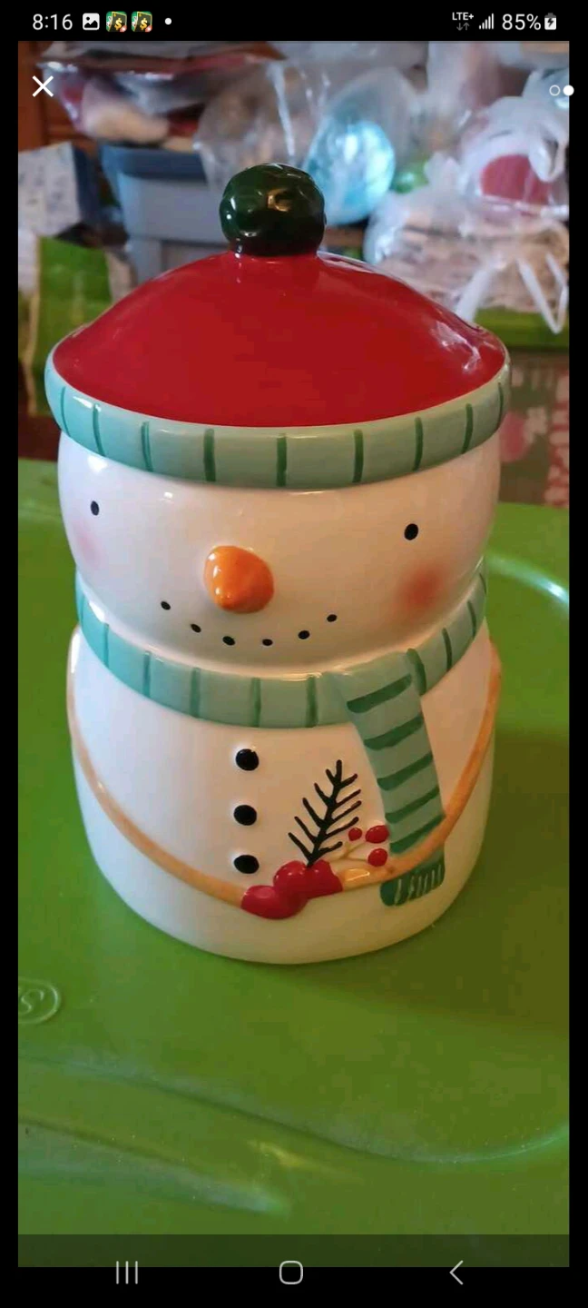 Ceramic Snowman Cookie Jar - photo 2