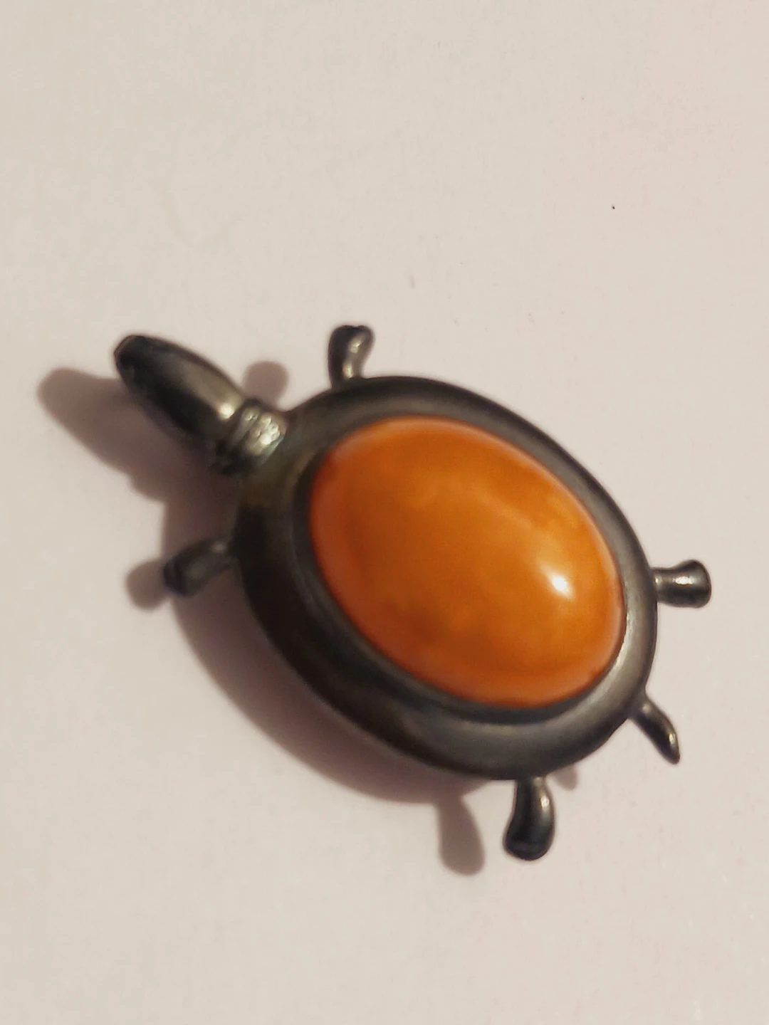 Rare Vintage Sterling Butterscotch Genuine Baltic Amber Brooch