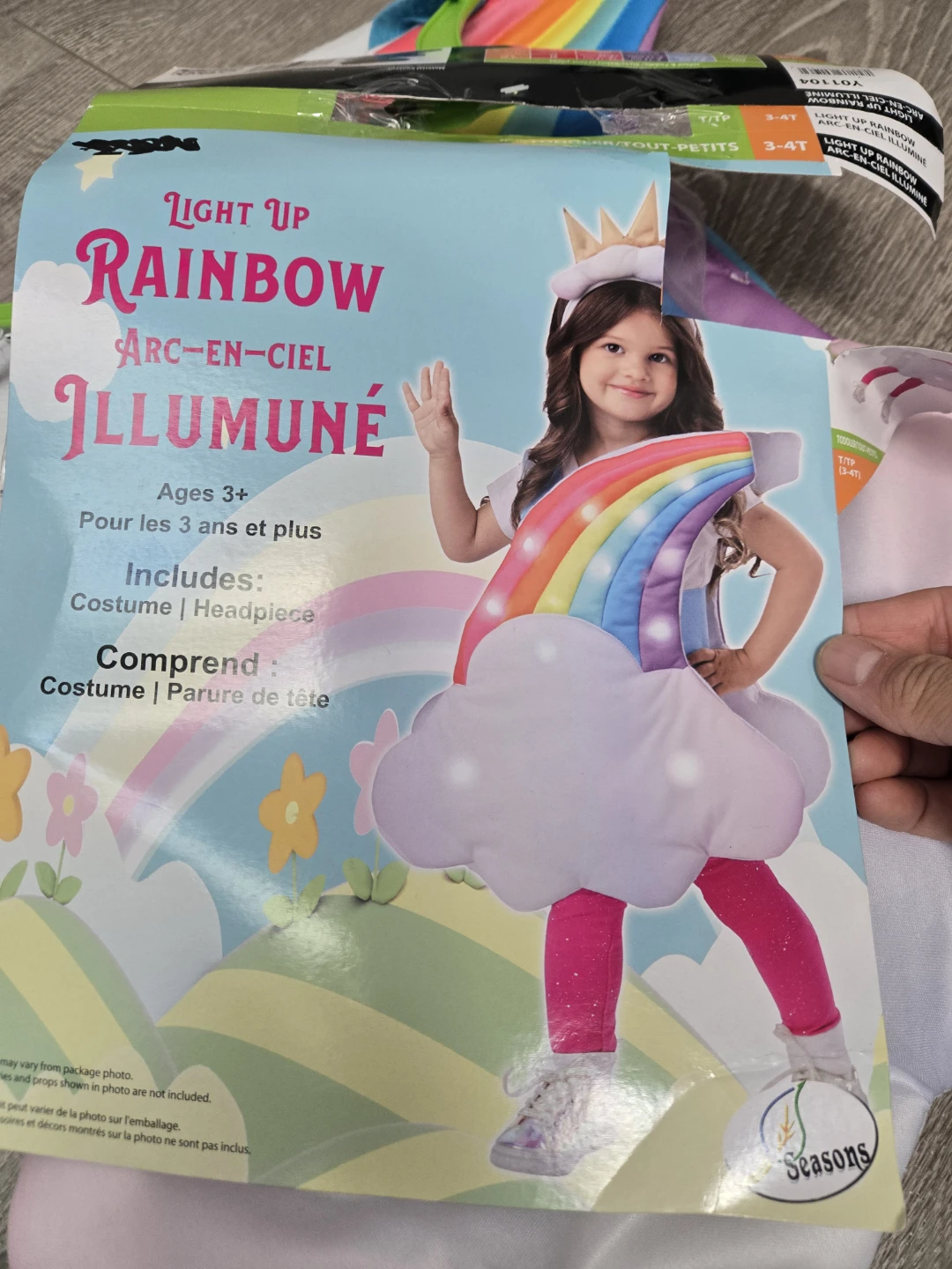 Light up rainbow halloween customer 3+