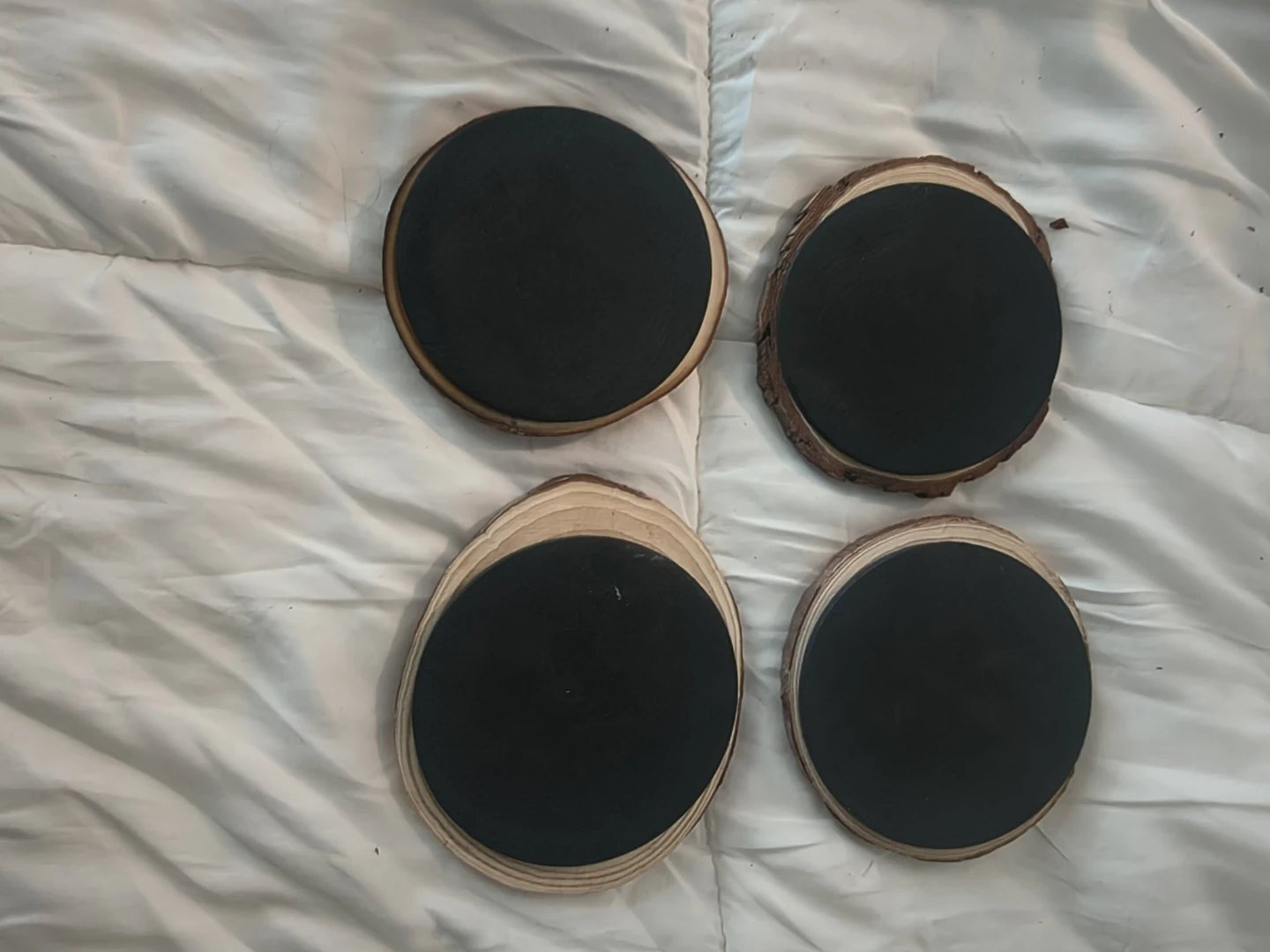 natural wood slice coasters - photo 3