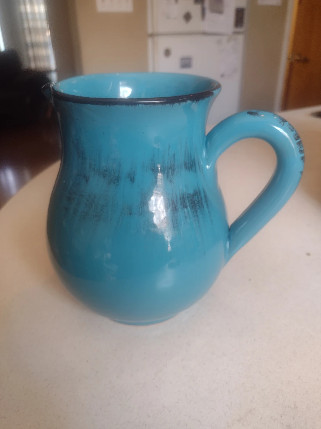 Turquoise Glazed Pitcher Made in Italy