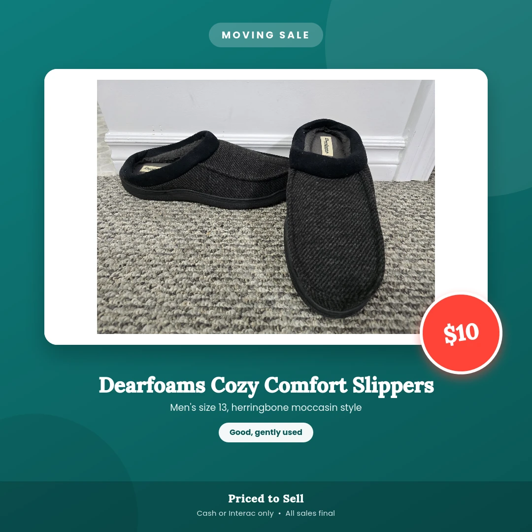 Dearfoams Cozy Comfort Slippers - Size 13